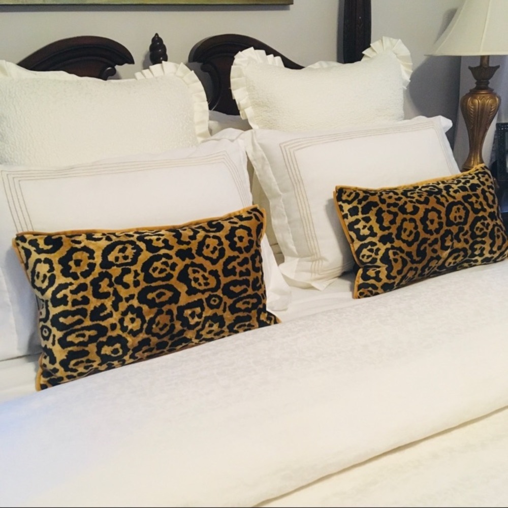 NEW Leopard Cheetah Animal Print Velvet Accent Pillow Sham - Picture 3 of 9